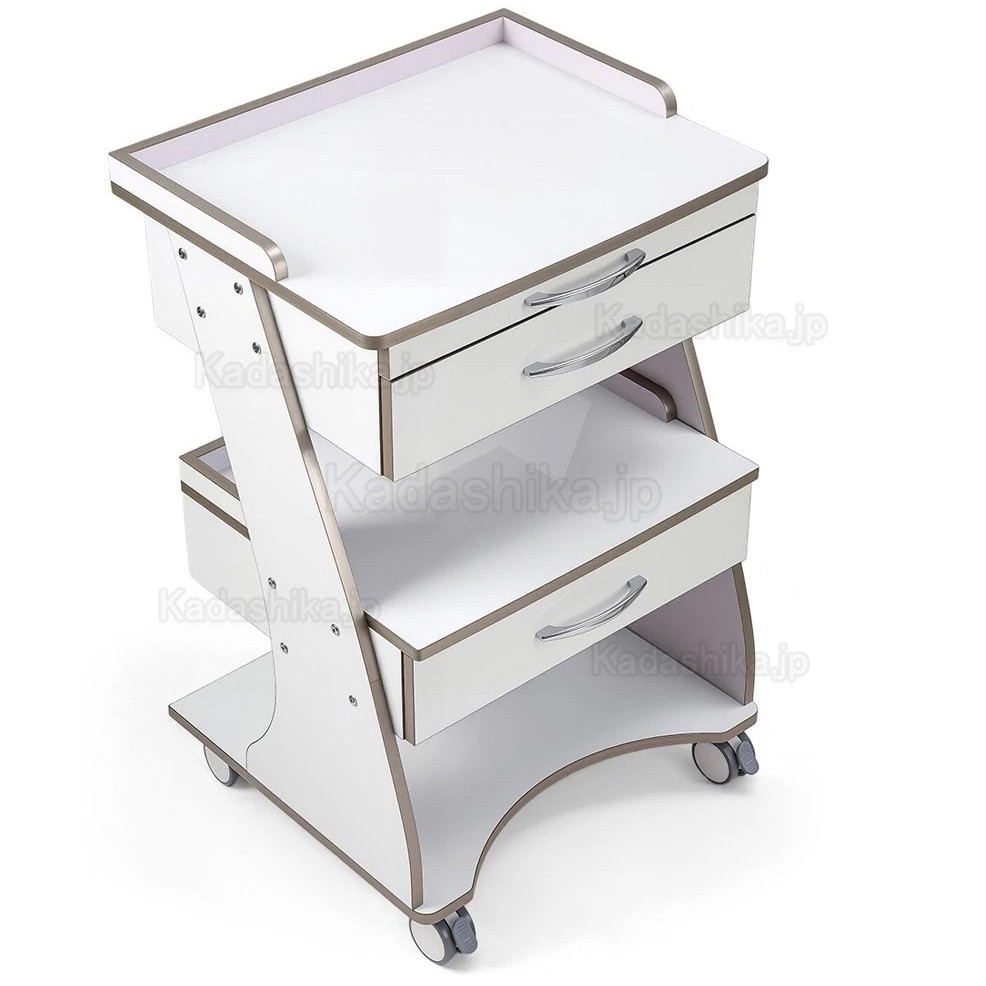 Dentech G06 歯科 モービル キャビネット / ダブルドロワーデンタルカート 器具トレイ付き